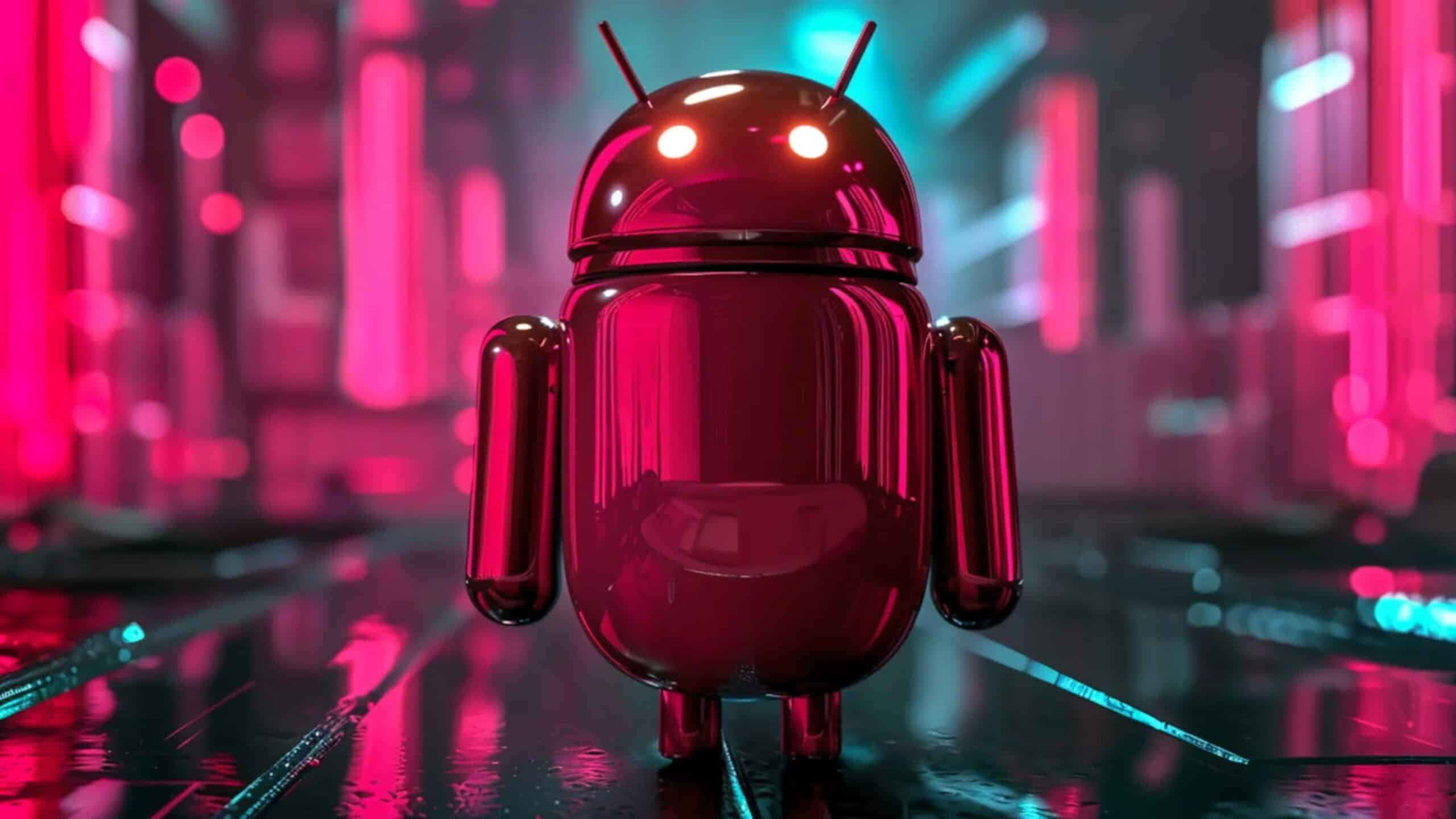 Imagem do Android vermelha
