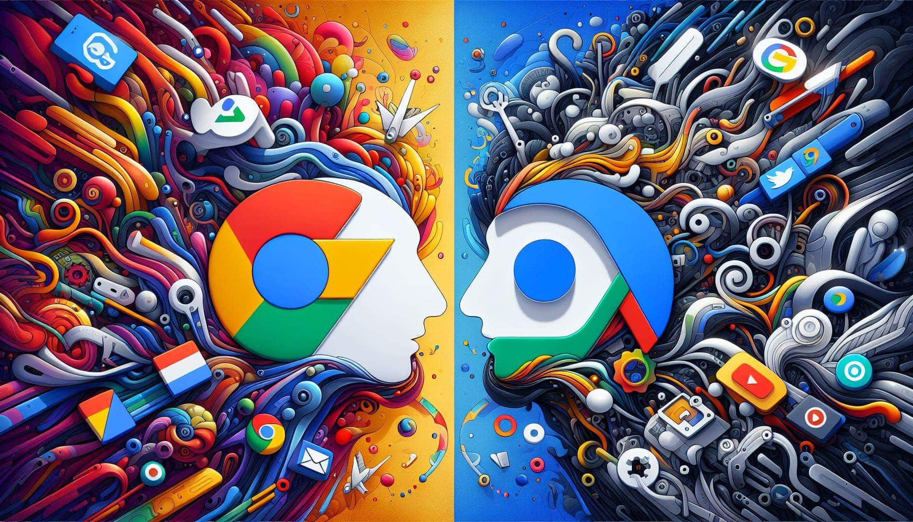 Na imagem há um disputa entre o Google vs OpenAI