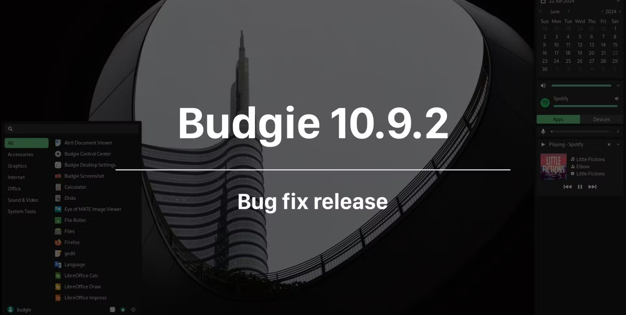 Novo desktop Budgie 10.9.2 traz correções de bugs