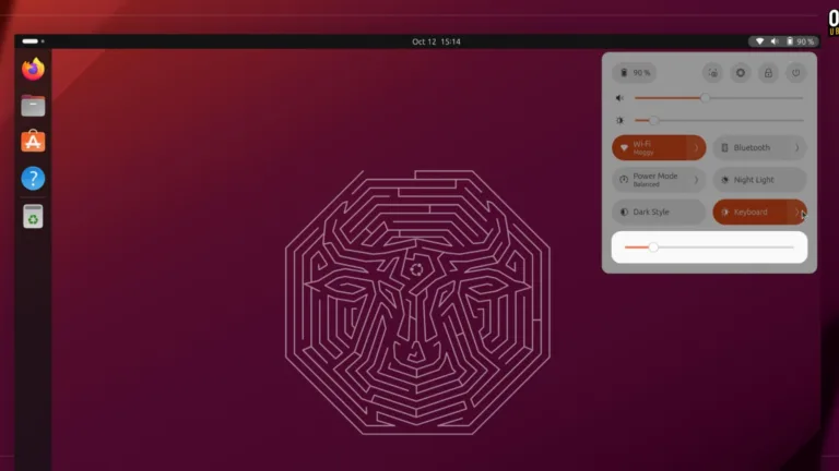 Imagem da interface do Desktop do Ubuntu 23.10