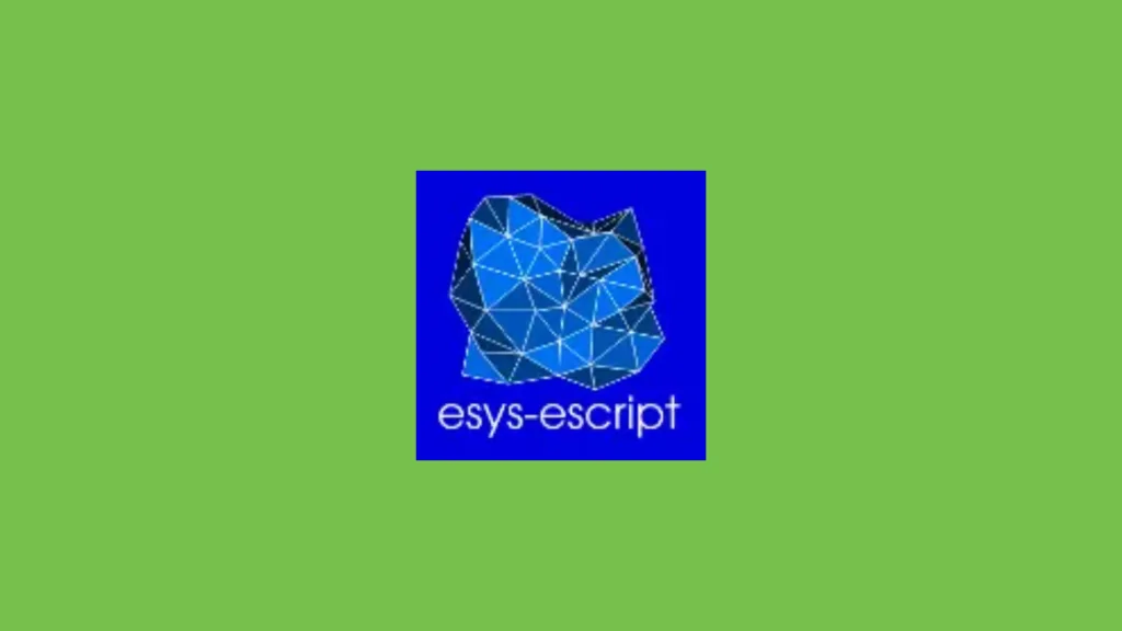 Imagem com a logomarca do Esys Escript com fundo verde