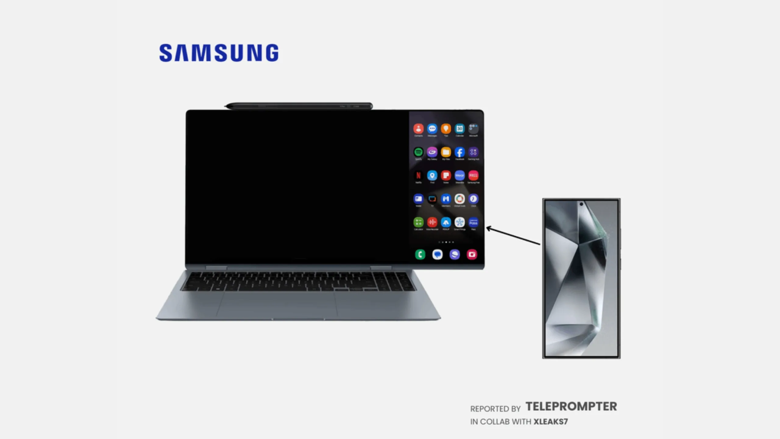 Imagem com um notebook rolável de patente da Samsung