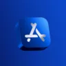 Imagem da logomarca da App Store com fundo azul