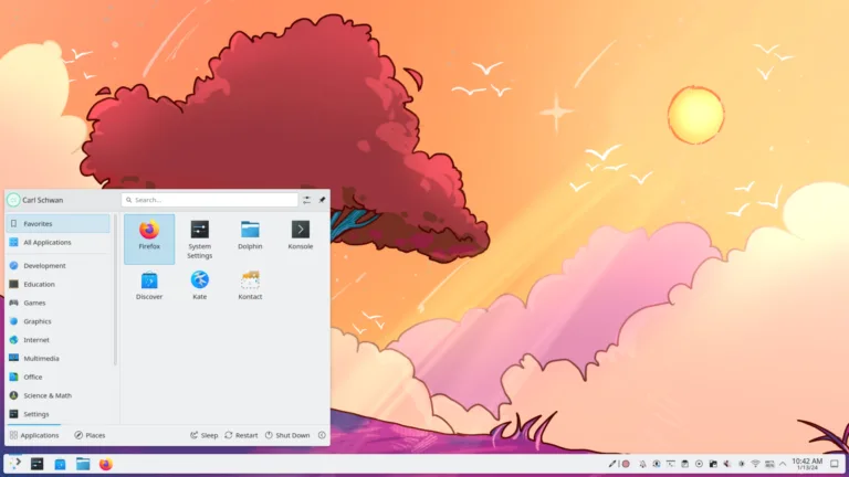 Imagem da área de Trabalho do KDE Frameworks