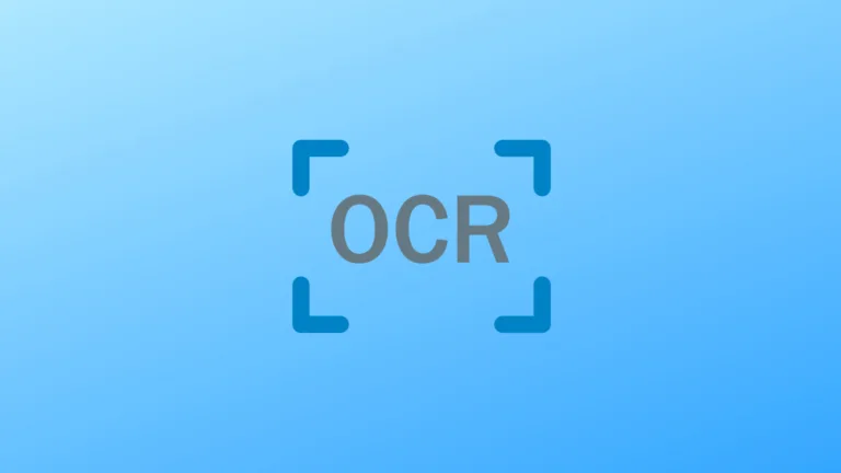Imagem com o símbolo OCR com fundo azul