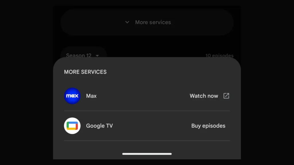 Imagem com o sistema de compra do Google TV