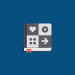 Imagem com a logomarca do Icon Library com fundo azul
