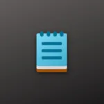 Imagem com a logomarca do Microsoft Notepad