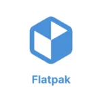 Imagem com a logomarca do Flatpak com fundo branco