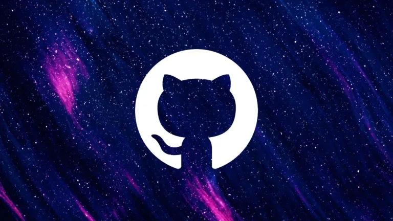 Imagem com a logomarca do GitHub com fundi azul