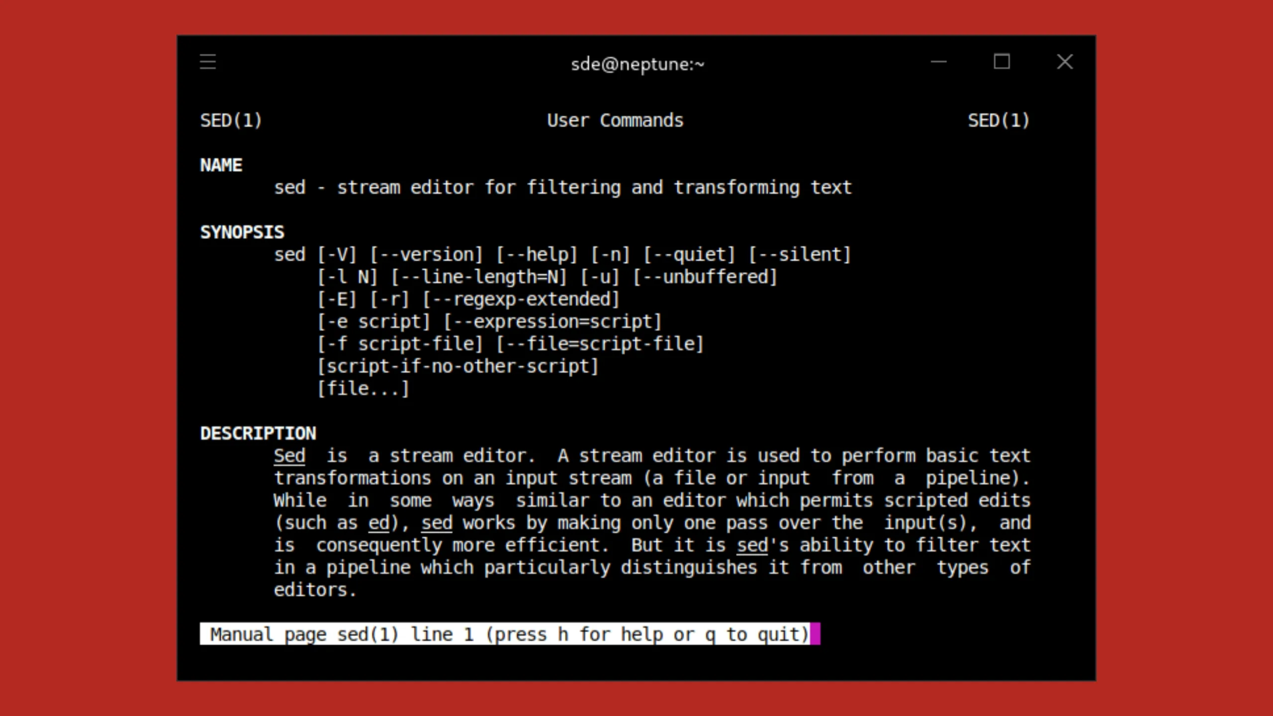 Conheça ótimas alternativas para a ferramenta CLI sed 2 Imagem com interface do sed