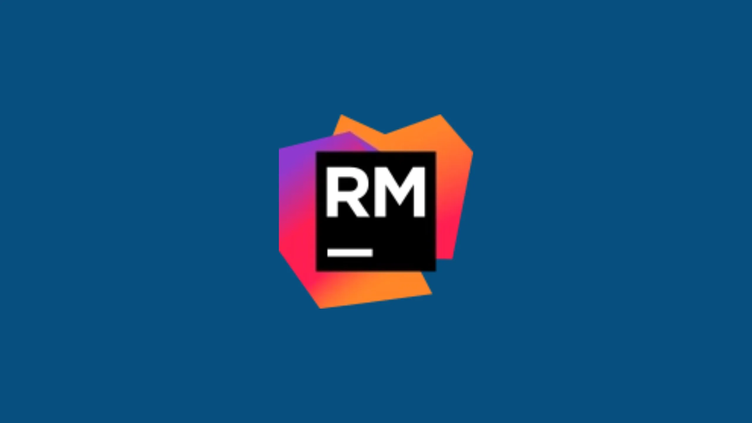 Imagem com a logomarca do Rubymine com fundo azul