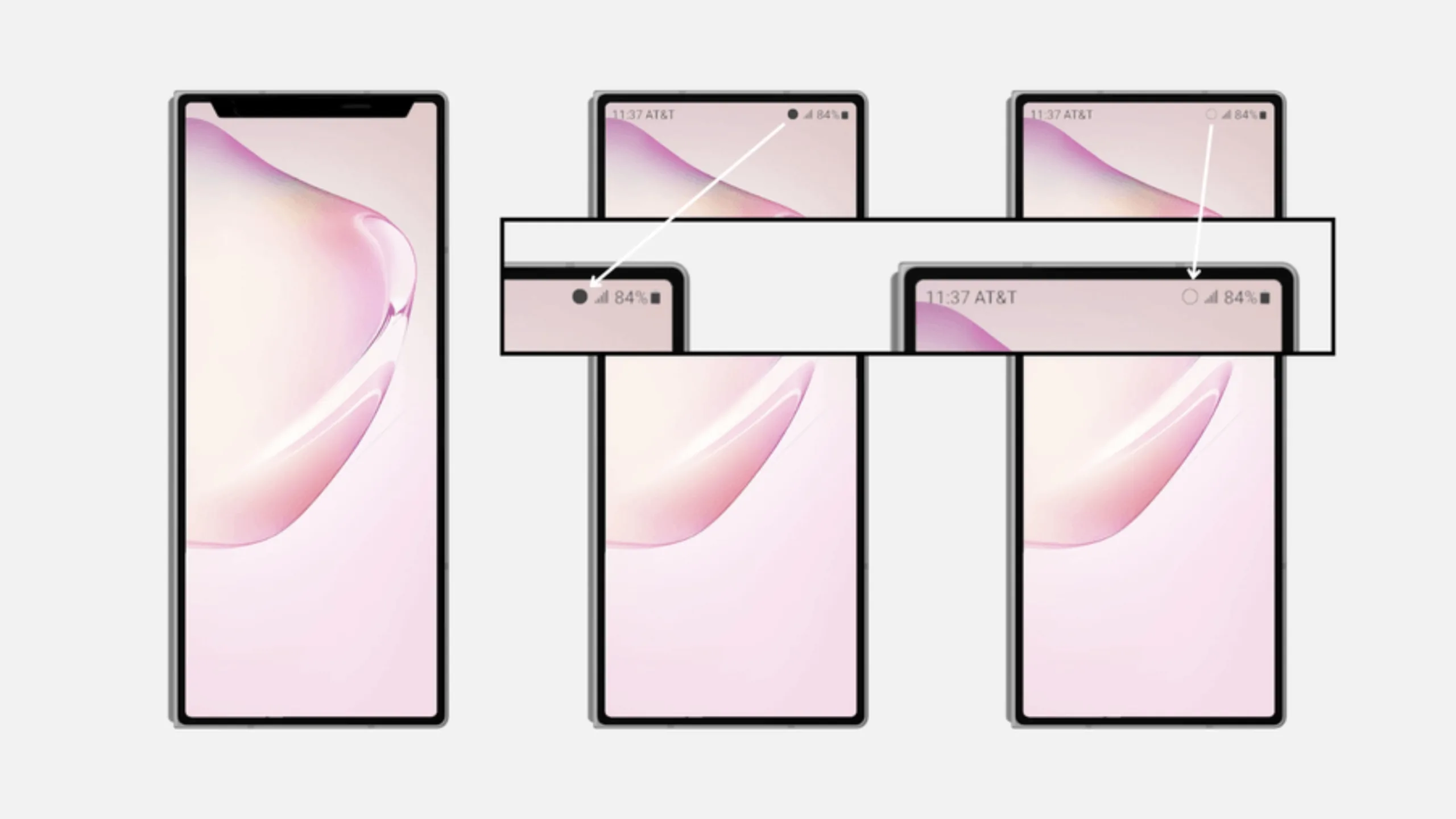 Imagem com patente da Samsung de câmera sob a tela