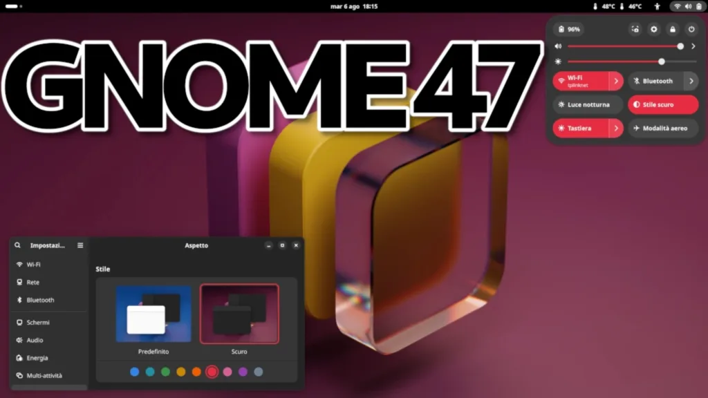 Imagem com o nome GNOME 47 em destaque