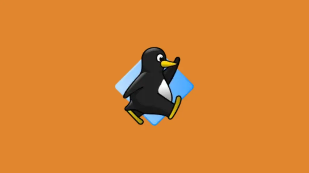 Imagem com a logomarca do Supertux com fundo laranja