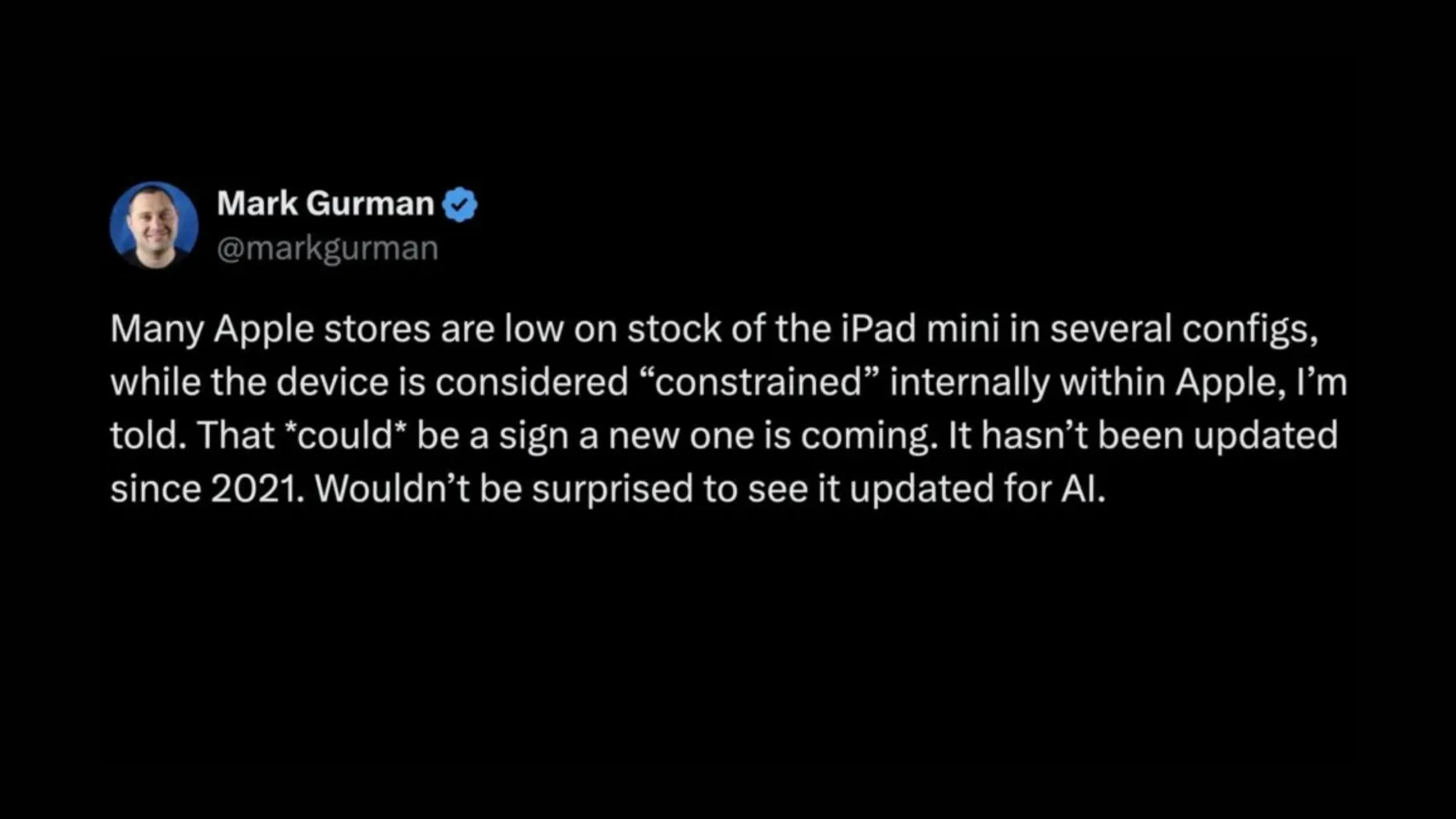 Apple pode lançar um iPad também em setembro 2 Imagem com postagem do X