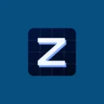 Imagem com a logomarca do Zen Browser com fundo azul