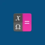 Imagem com a logomarca do Qalculate com fundo azul