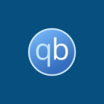 Imagem com a logomarca do qBittorrent com fundo azul