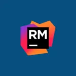Imagem com a logomarca do Rubymine com fundo azul