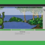 Imagem com a interface do Typing Turtle com fundo verde