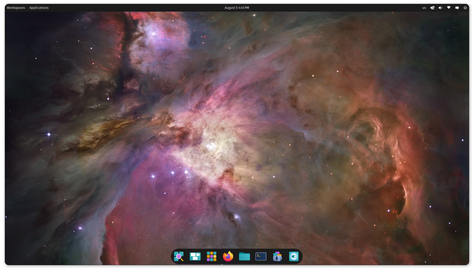 Screenshot do ambiente de desktop COSMIC da System76