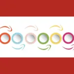 Imagem com círculos coloridos e fundo vermelho