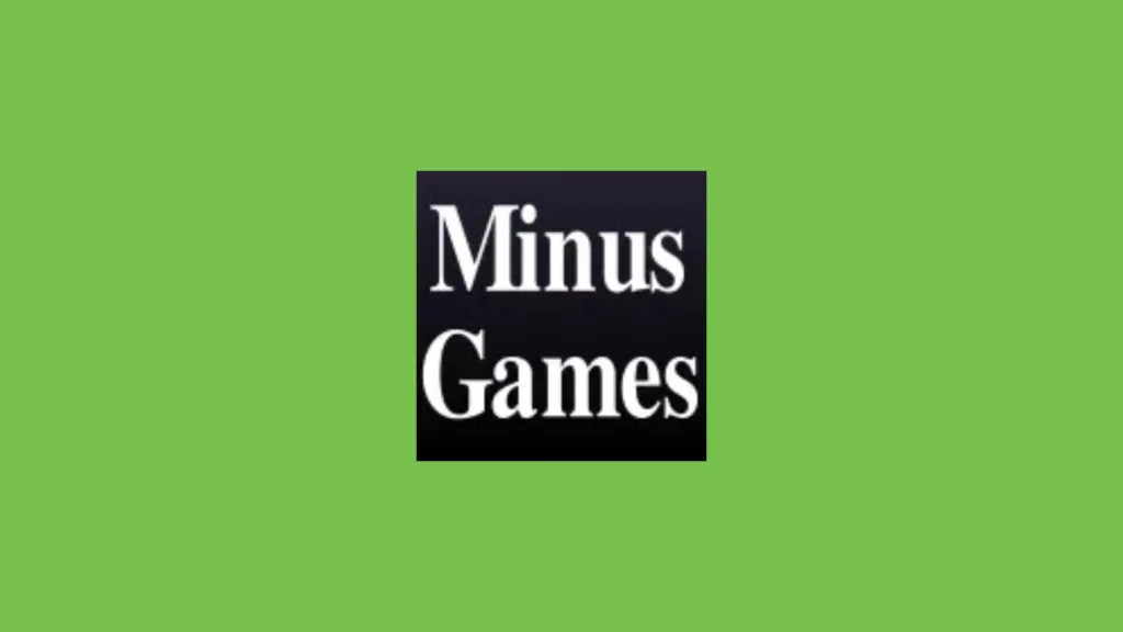 Imagem com a com a logomarca do Minus Game com fundo verde