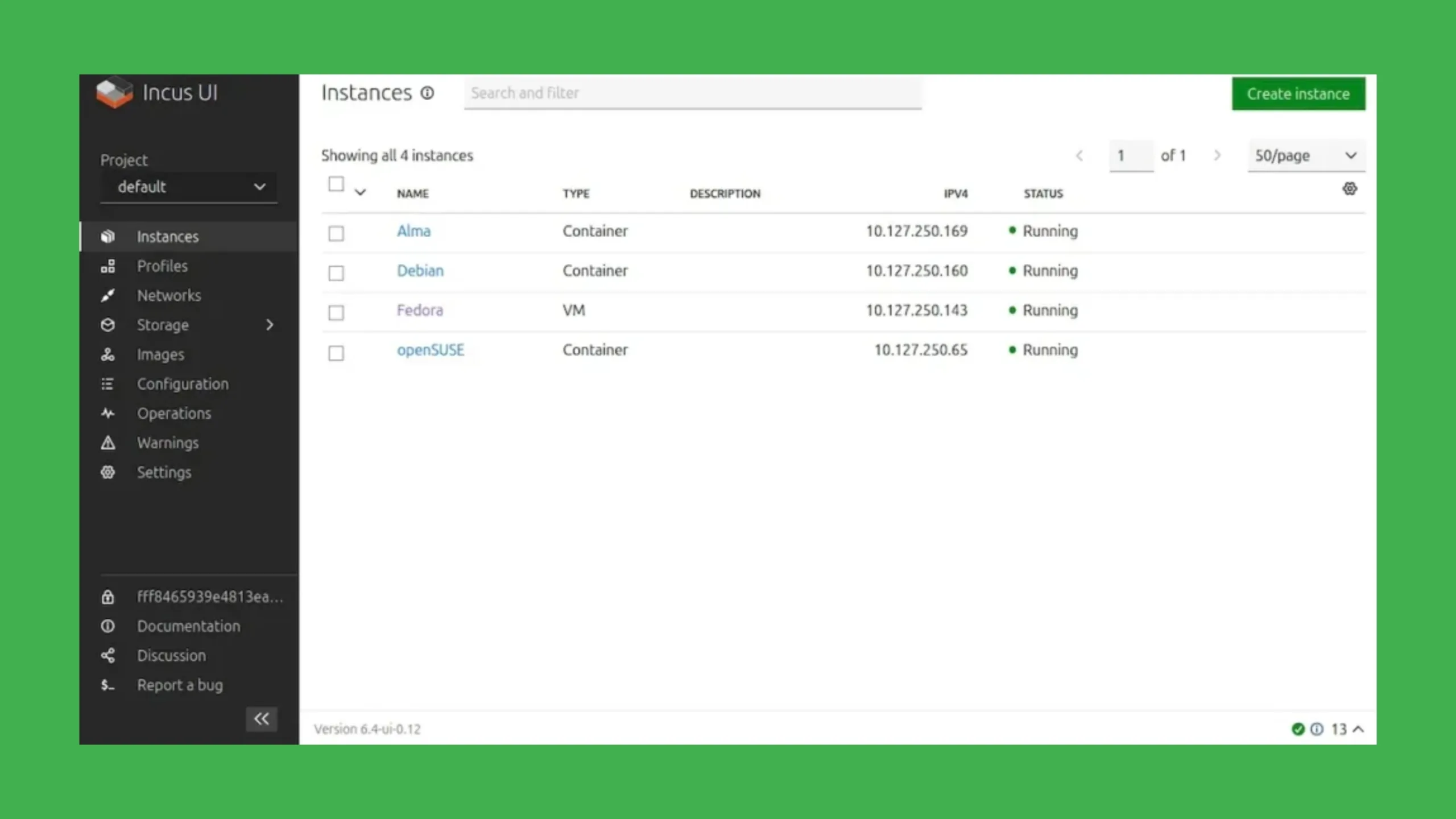 Incus 6.4 traz melhorias para a configuração de grupos de cluster 2 Imagem com a interface do Incus