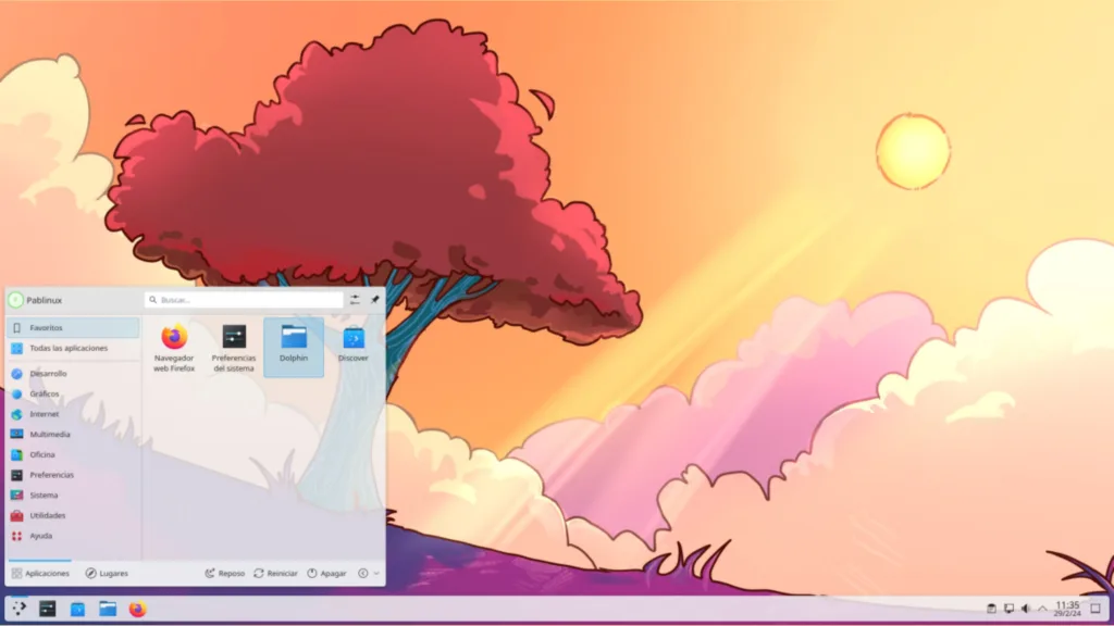 Imagem com a interface do KDE Frameworks 6.5