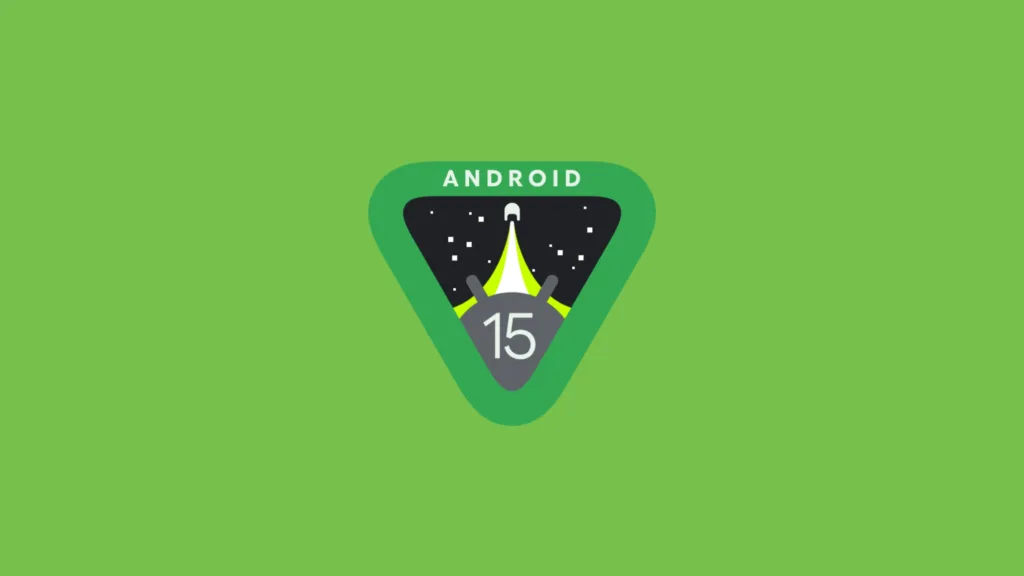 Imagem com a logo do Android 15