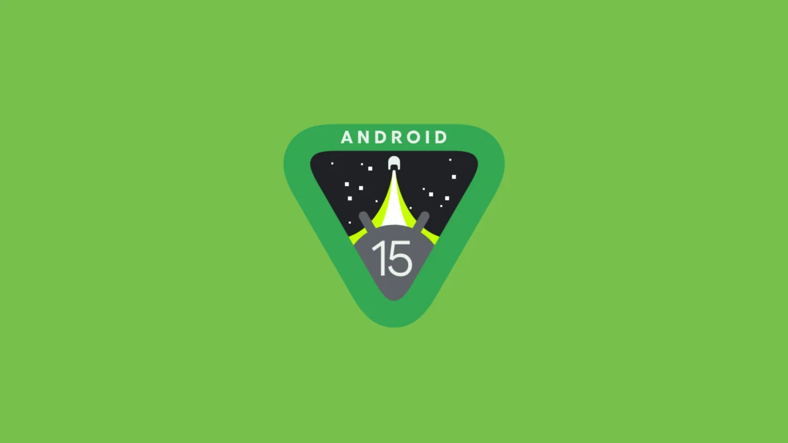 Imagem com a logo do Android 15