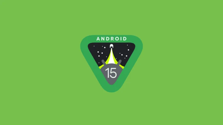 Imagem com a logo do Android 15