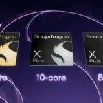 Imagem com especificações de chips Qualcomm Snapdragon X Plus