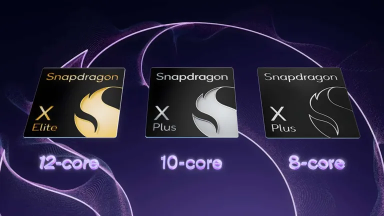 Imagem com especificações de chips Qualcomm Snapdragon X Plus