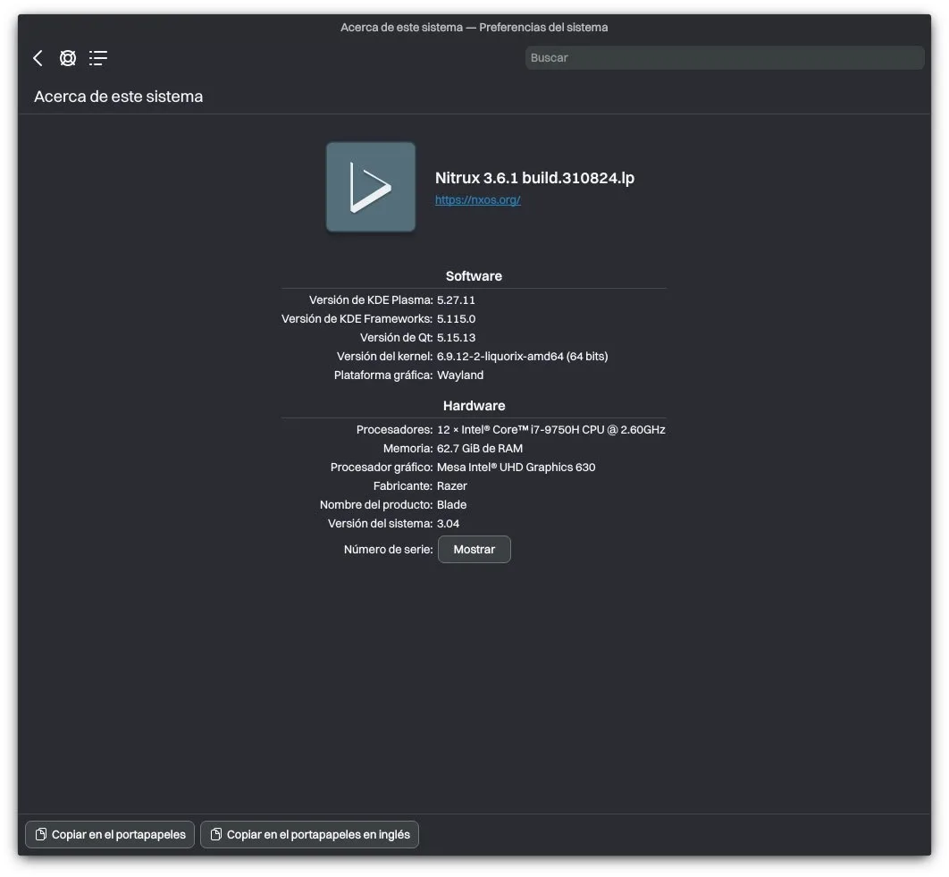 Nitrux 3.6.1: Novas funcionalidades, suporte a línguas e melhorias de desempenho 2 Tela mostrando a versão 3.6.1 do Nitrux