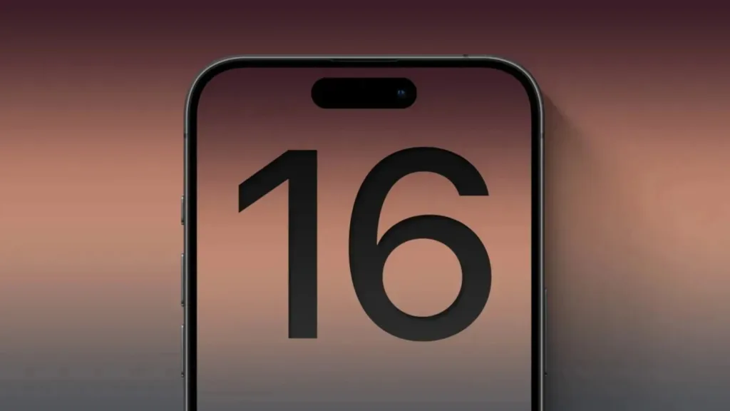 Imagem de iPhone com o 16 na tela