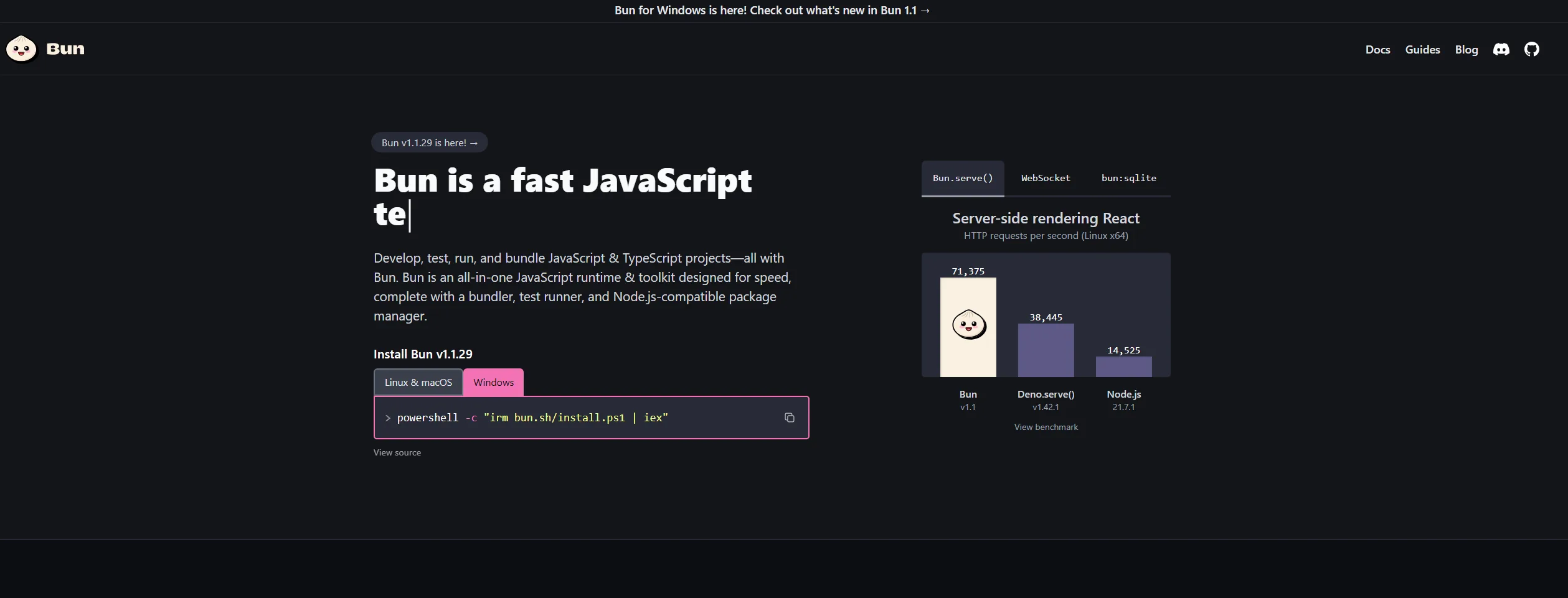 Bun — A fast all in one JavaScript runtime 09 23 2024 09 52 PM png
