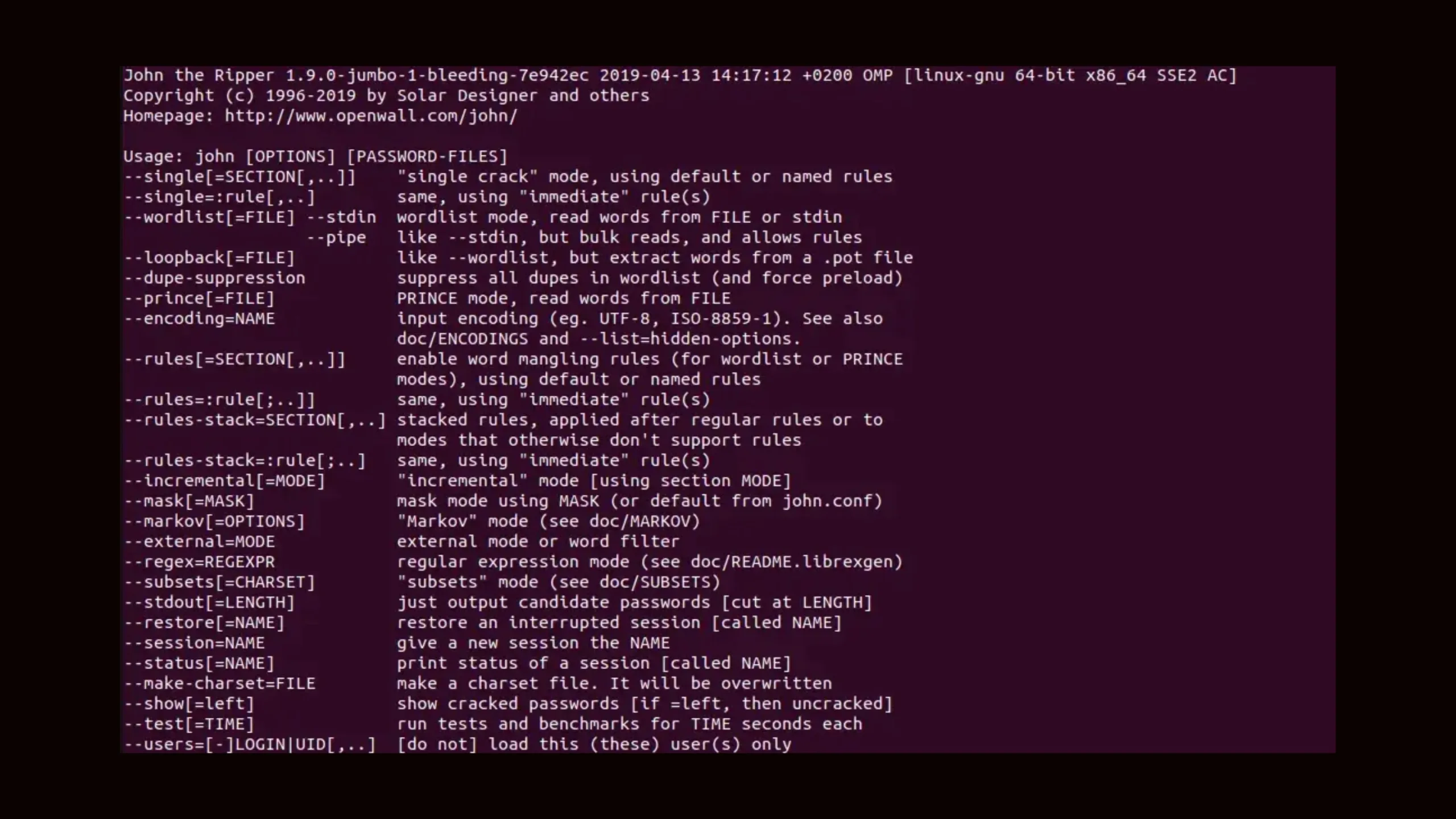 Instale o John the Ripper CE no Ubuntu, Fedora, Debian e outras distribuições Linux com Flatpak 2 Imagem com a interface do John The Riper CE