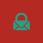 Imagem com a logomarca do Electronmail com fundo vermelho