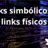 Comparação entre links simbólicos e links físicos no Linux com ilustração de um pinguim e fundo com código digital