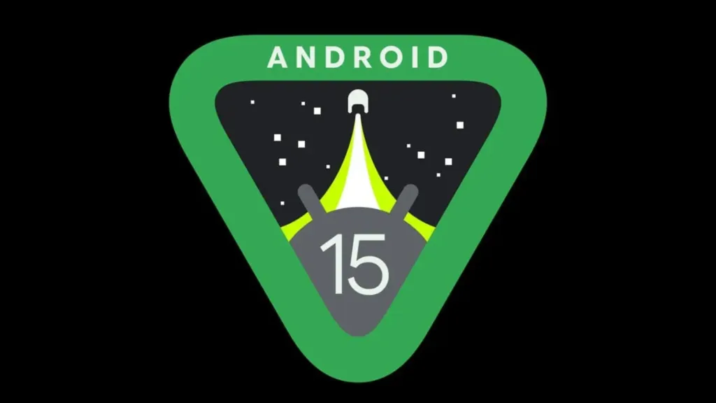 Imagem com a logo do Android 15