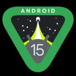 Imagem com a logo do Android 15
