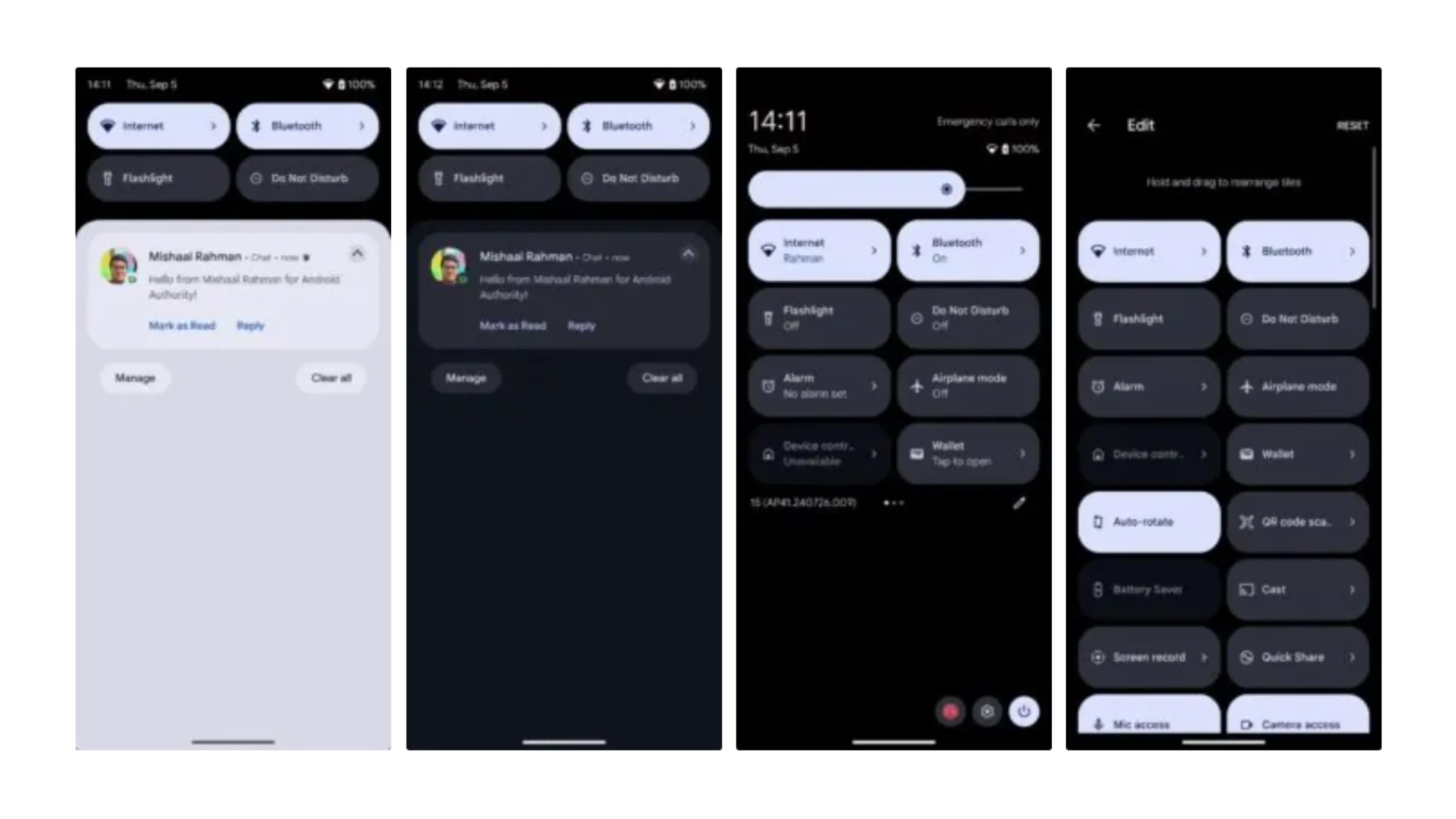 Android 16: Google prepara grande reformulação nas notificações e configurações rápidas 2 Imagem com celulares com recursos do Android 16