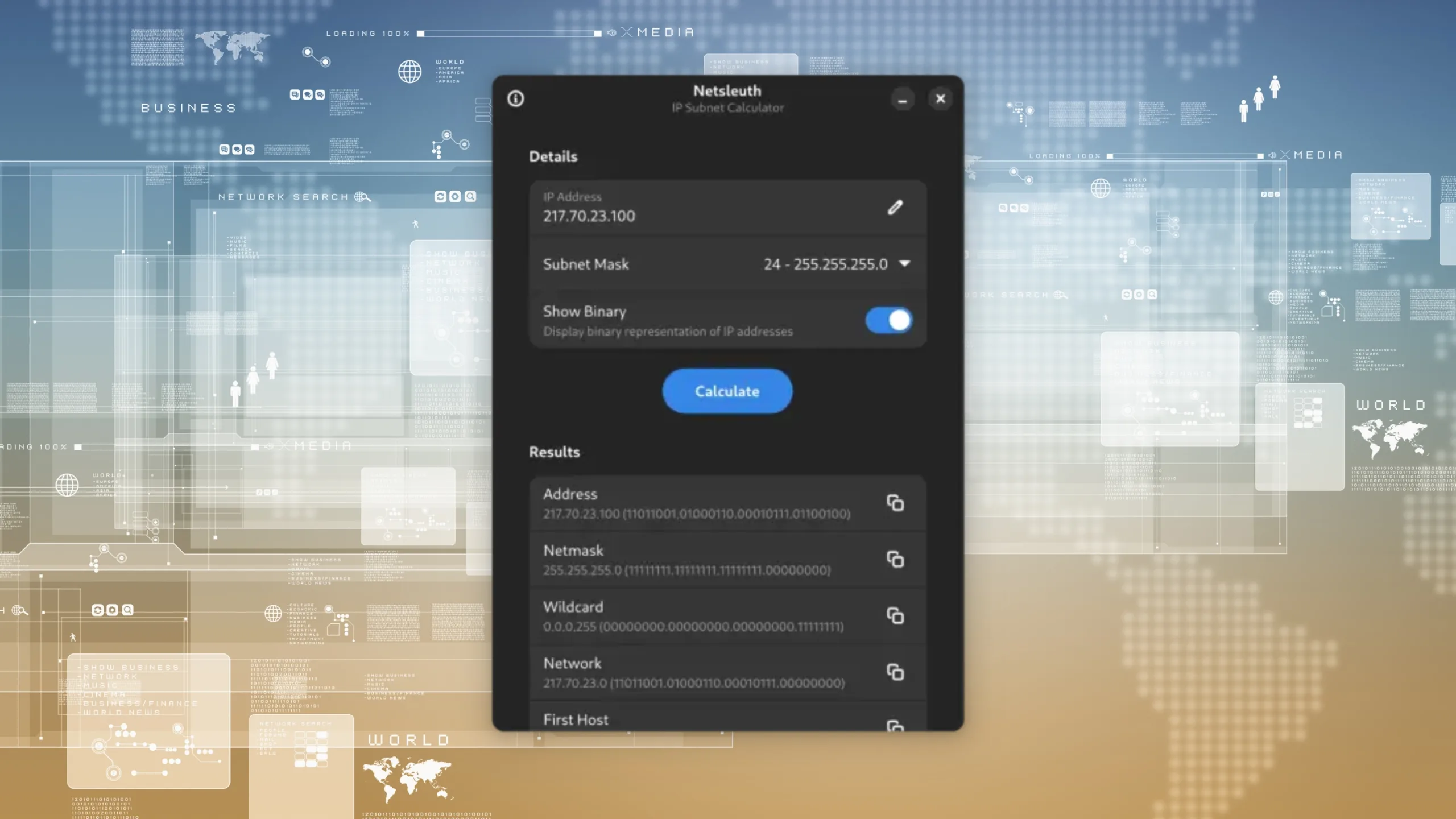 Instale o Netsleuth no Ubuntu, Fedora, Debian e outras distribuições Linux com Flatpak 2 Imagem com a interface do Netsleuth