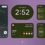 Imagem com widgets na tela de tablet