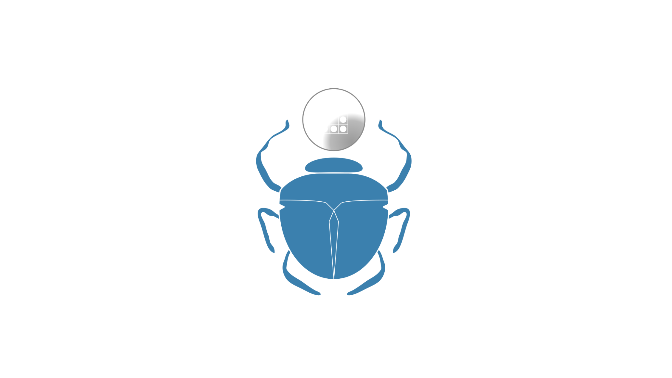 Logo da biblioteca Cairo azul centralizado e um fundo branco