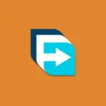 Imagem com a logomarca do Free Download Manager com fundo laranja