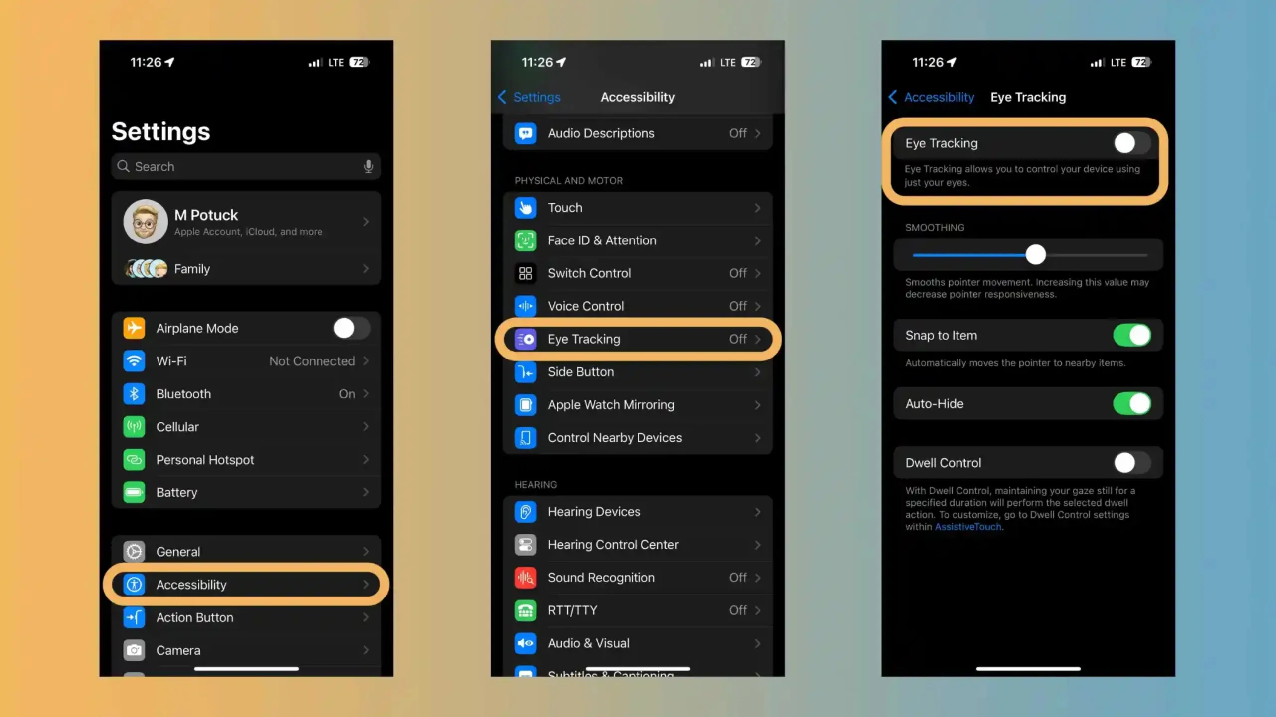 iOS 18: saiba como ativar o rastreamento ocular do iPhone 2 Imagem com iPhone com rastreamento ocular