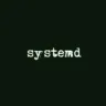 Logo do systemd com fundo escuro, representando o gerenciador de sistema e serviços no Linux